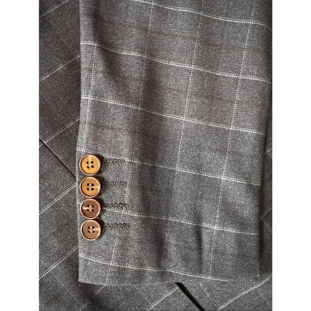 Men’s Mogu Plaid 3 Piece Suit Jacket 40 Pants 38 NWOT